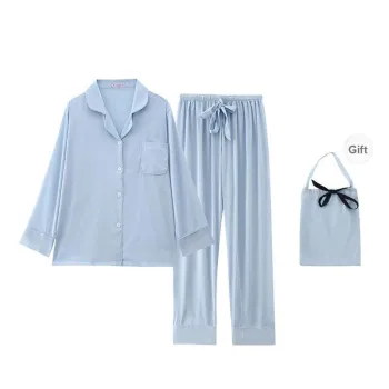 O'MESIK Pajama Set Women's Shopping Bag Blue