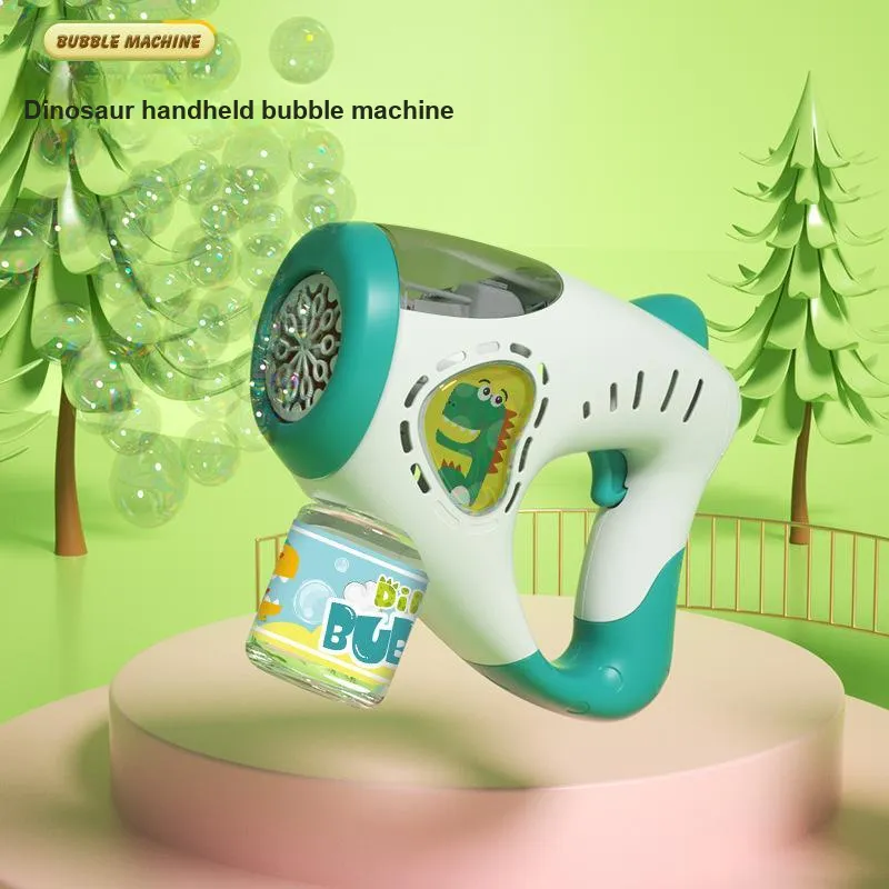 JOY FUER Cute Handheld Multi Hole Dinosaur Portable Durable One Button Fully Automatic Bubble Machines-1