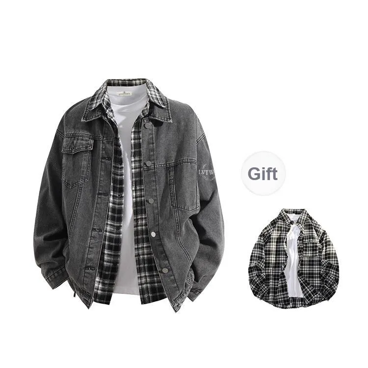 LIVINGTOWN Denim Jacket Unisex Black-5