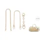 Gold-Tone[White Four-Leaf Clover+Decorative Chain+Twisted Chain]
