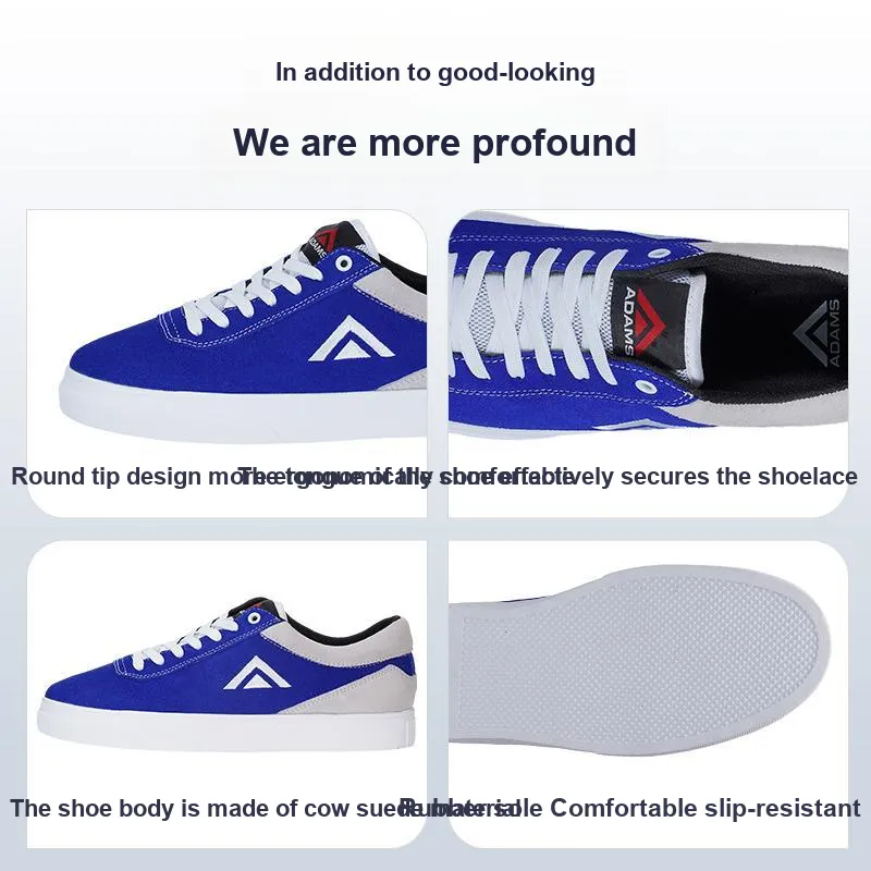 ADAMS Boxing Lightweight Low-Top Skateboard Shoes Unisex Roundabout Blue-5