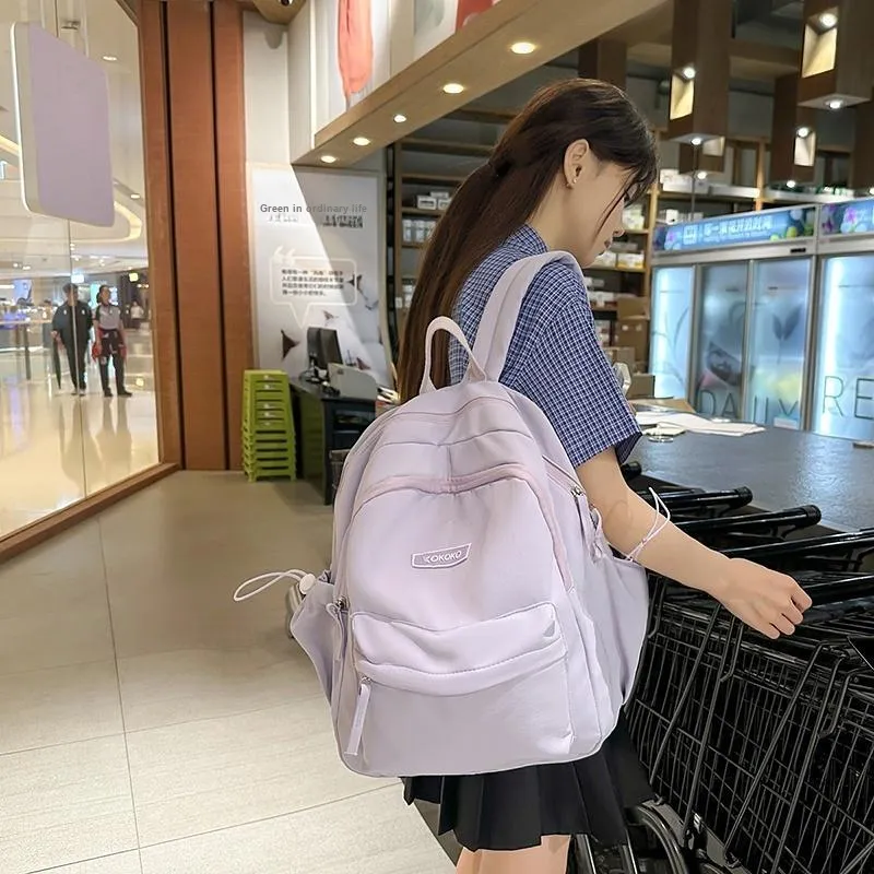 BRABOSTON Nylon Backpack Tubas Women's Black/Pink/Yellow/Purple/Blue-17