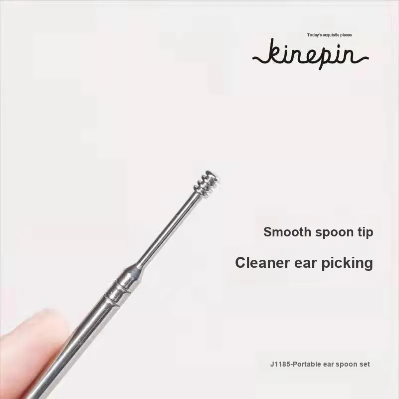 KINEPIN Convenient Controller With Nickel Coated Silicone Ear Spoon Set Cleaning 4 Piece Set-1