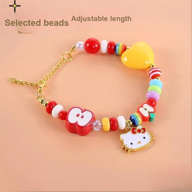 Sanrio/Hello Kitty Cute Cartoon Fun Beads Gift Box Set Dazzling Color Beaded Bracelet Lanyards-1
