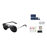 Black Silver Frame Black Gray Lens