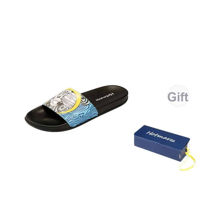 HOTMARZZ Slide Slippers Unisex Black/White
