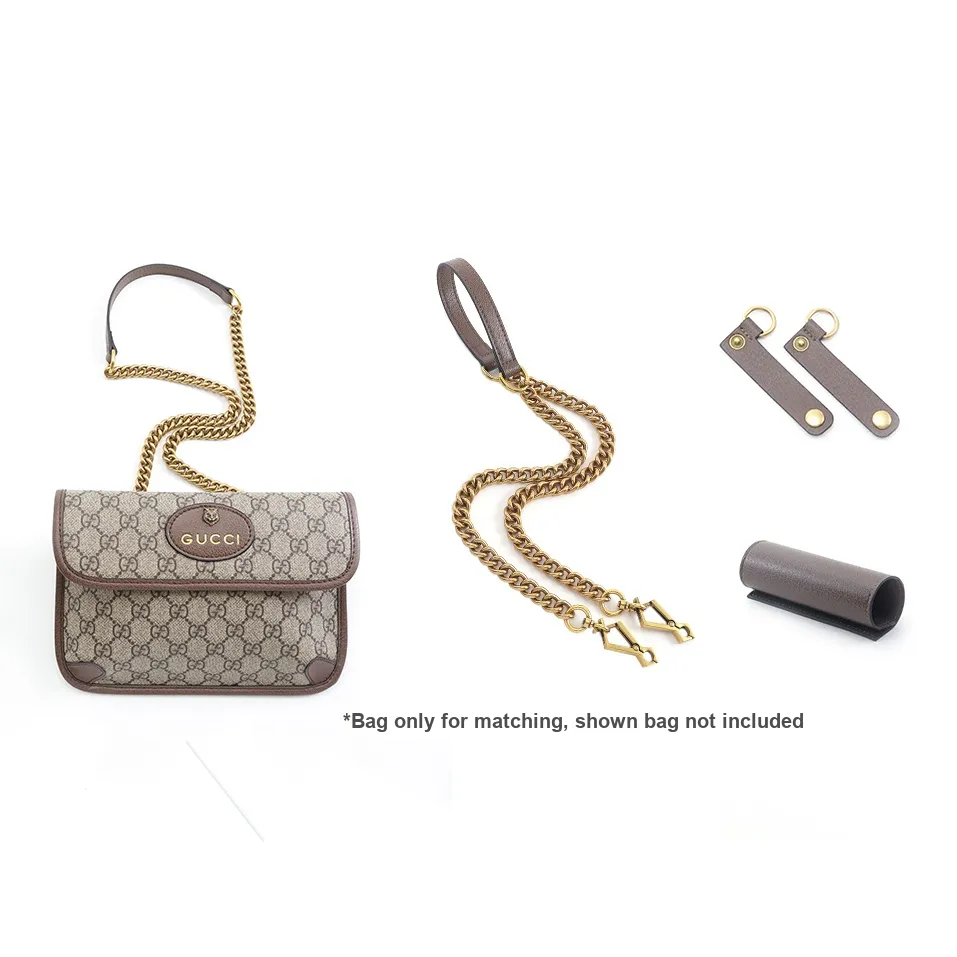 Gloya кожа медное покрытие алюминия GUCCI кошелек модифицированная пряжка ремешок запасная цепочка унисекс коричневый