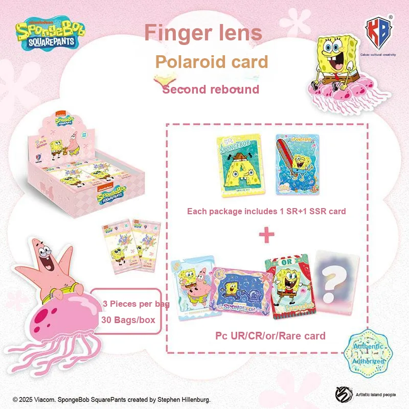 Kabao Cultural Creation SpongeBob Polaroid Card Second Edition Finger Lens V2 IP/Anime Cards 1 Box 30 Bags-2