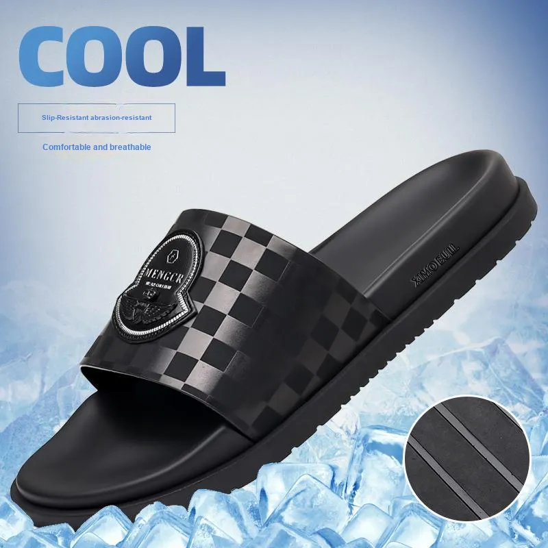 XIMO BULL Rubber Sole Slide Slippers Men's Black-4