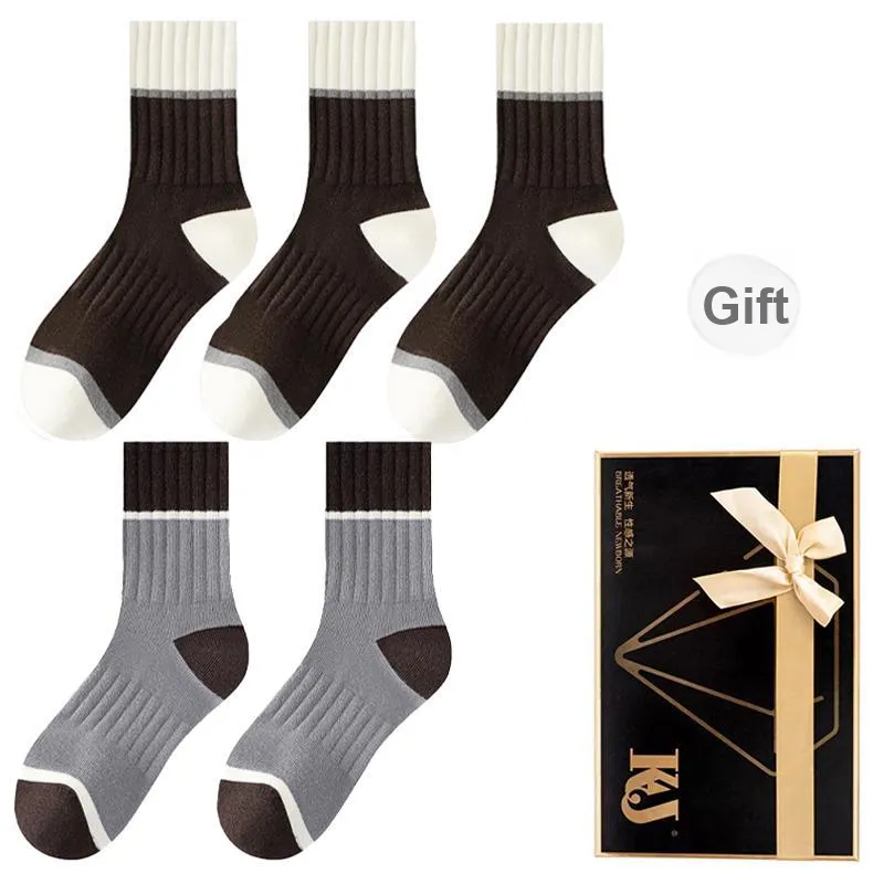 KJ Mid Calf Socks Men's Gift Box Combination Mixed Color-29