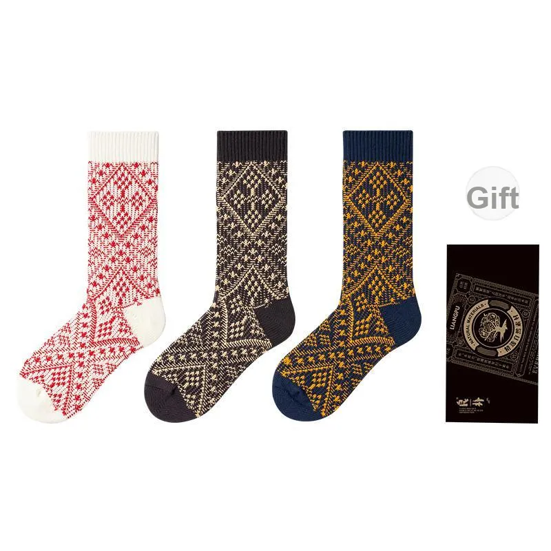 LIANGPU Mid Calf Socks Men's Box 3 Pack-4