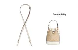 Ecru 1.1cm Width Litchi Grain Gold Fastener 90-120cm[Compatibility Trumpets Bucket Bag]