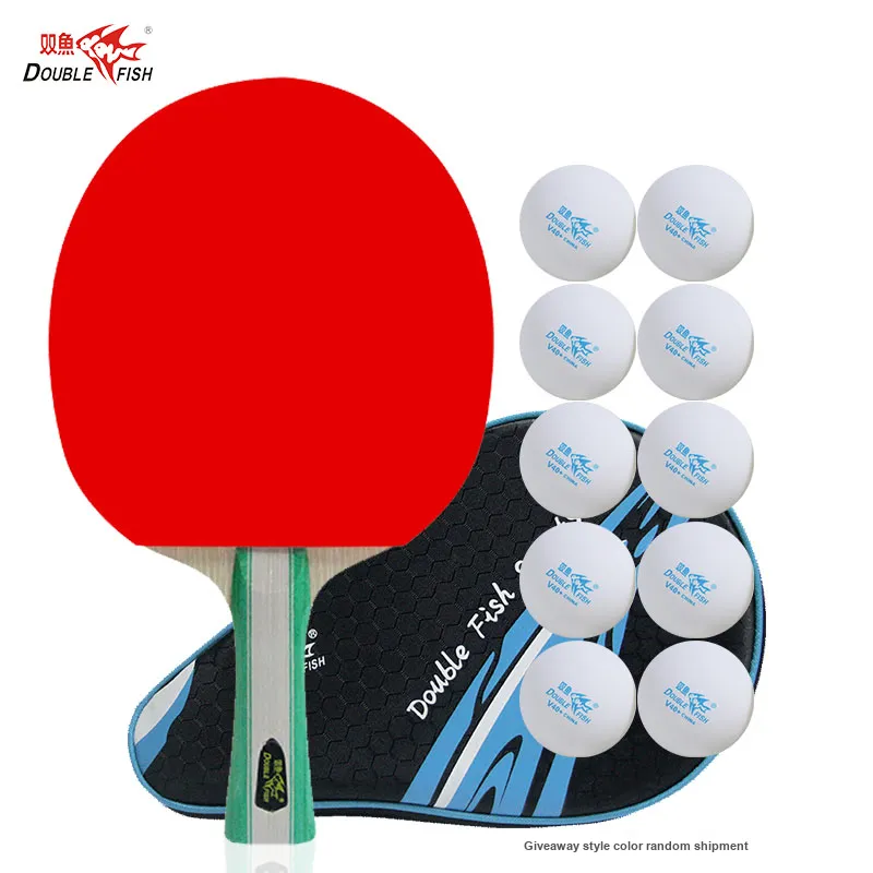 DOUBLEFISH Ping Pong Paddles Unisex Basswood Sponge Red-6
