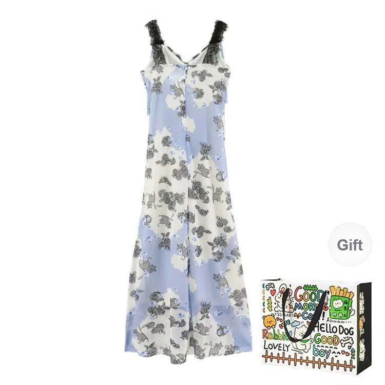 BVODE Slip Dresses Women's Oil Paintings Purple Shopping Bag-1