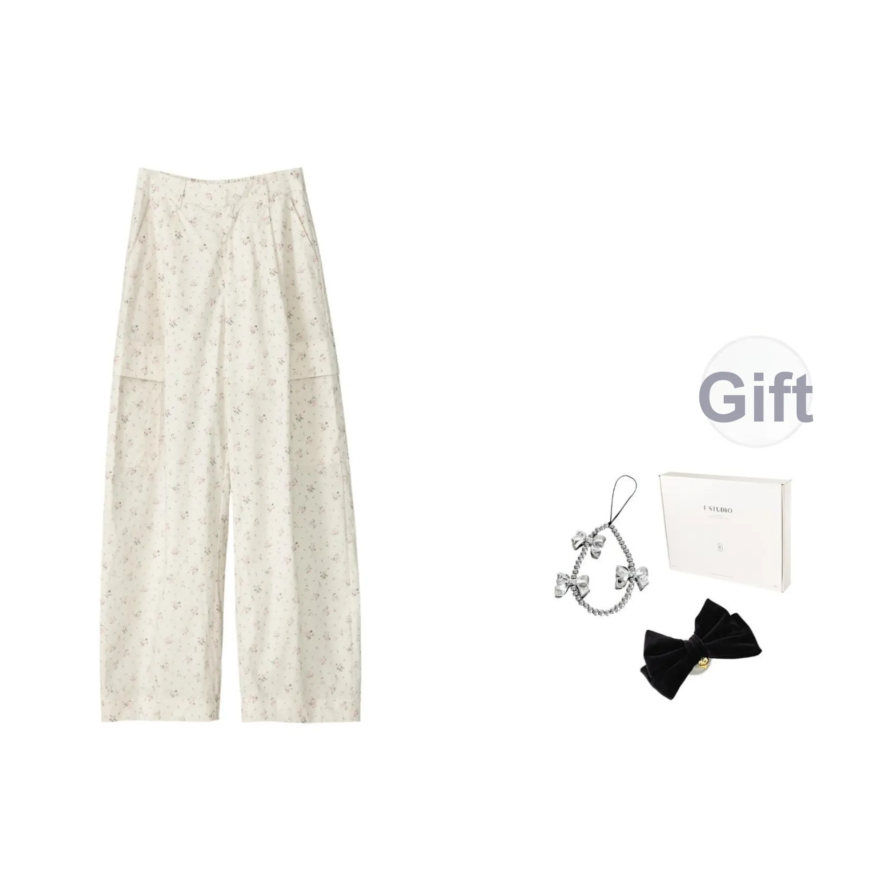 Fstudio Корейский Городской CHIC Стиль Scimitar 100% хлопок Мода Цветочный Повседневные Брюки Женские