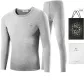Silk Clothing Sets (Light Heather Gray)-Silk Care/Double-Layer Thickened