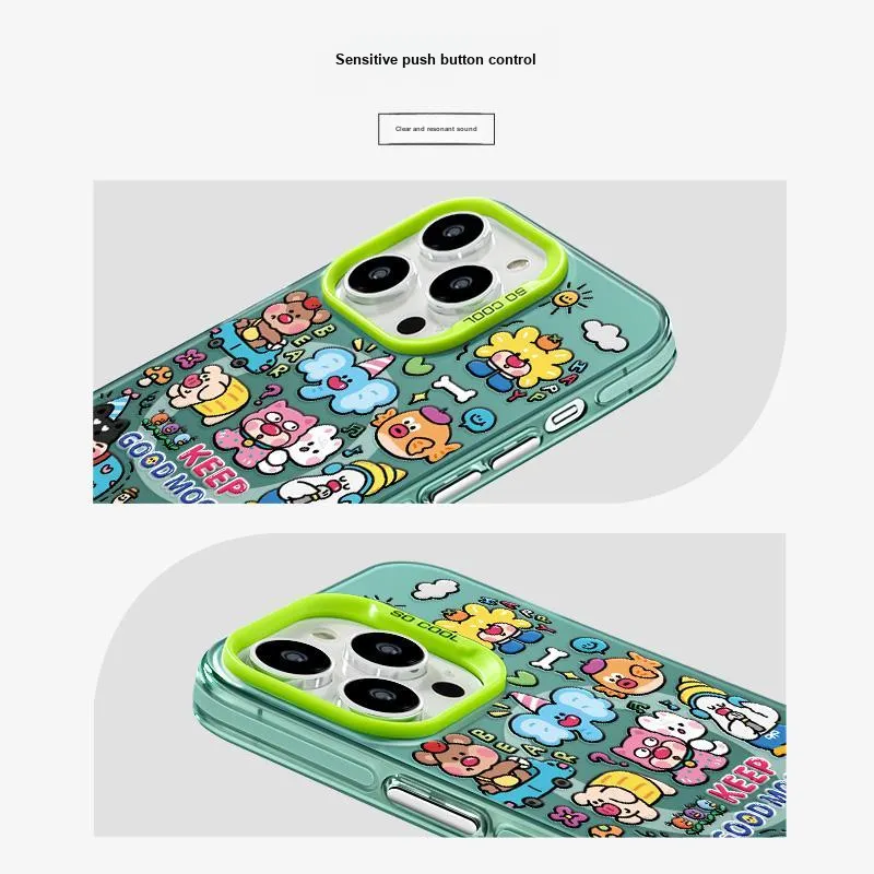 Marsfield Acrylic Material Magnetic Case Happy Graffiti Phone Cases Compatibility Apple 16/15/14/13 Pro/Pro Max-4