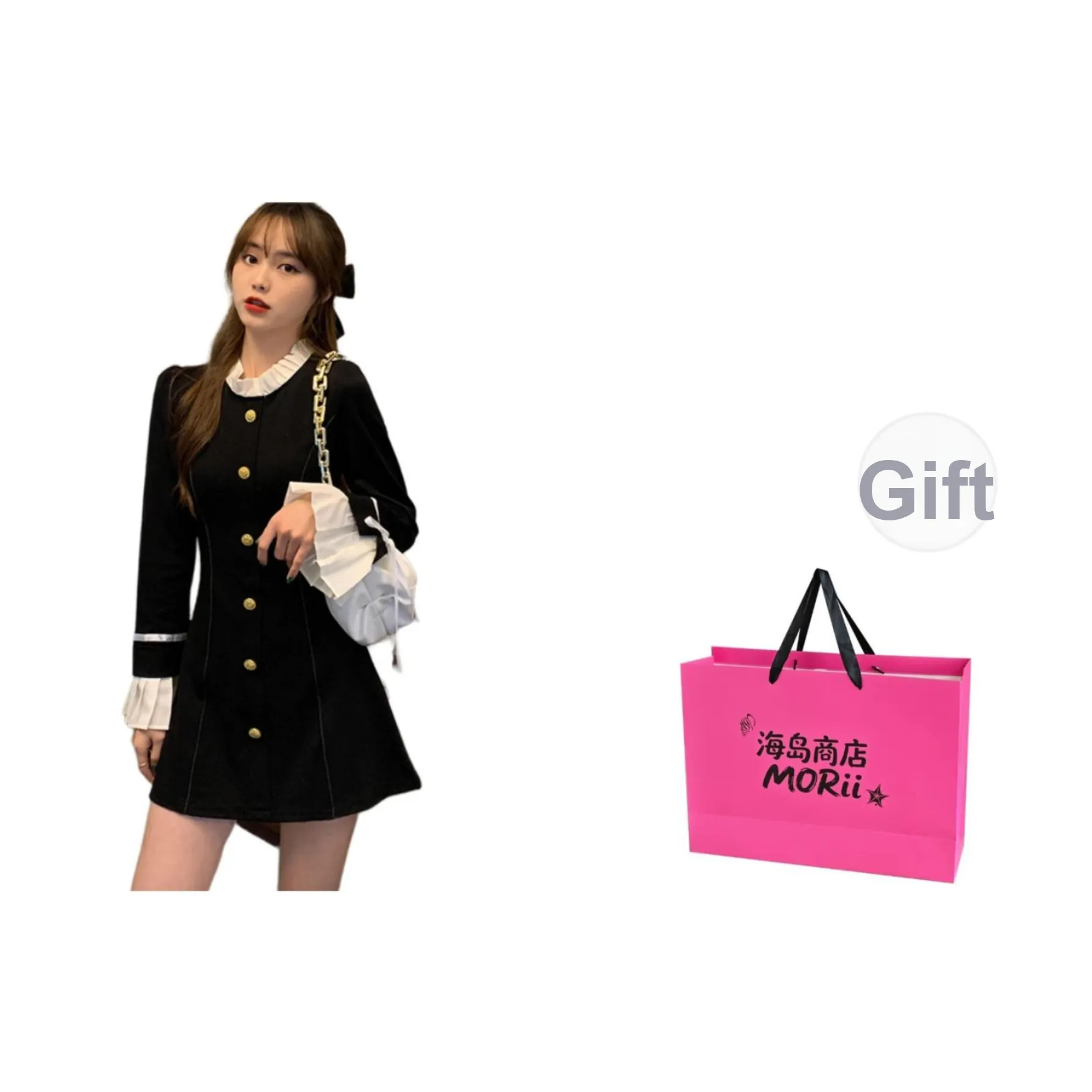 MORii Длинное платье с длинными рукавами женское