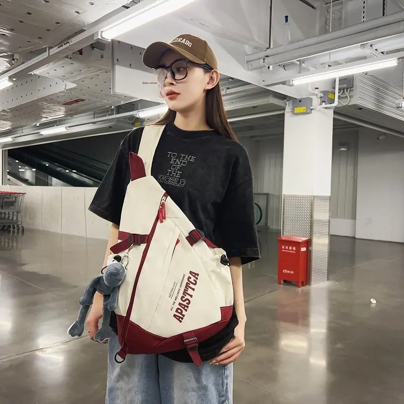 PULUWIRR Nylon Crossbody Bag Regular Unisex Black/Red/Green/Gray-24