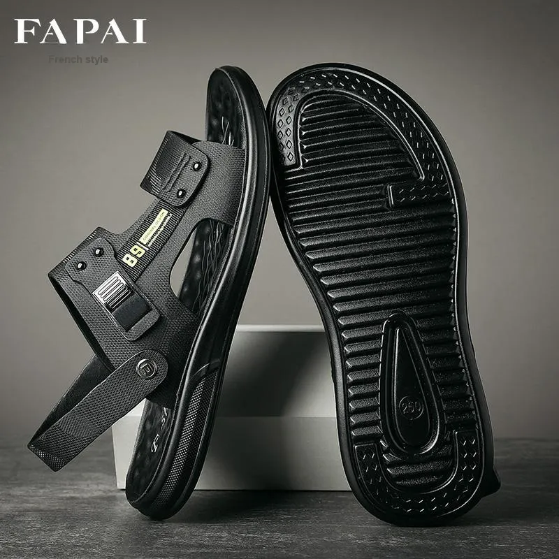 FAPAI Beach Sandals Men's Black-2