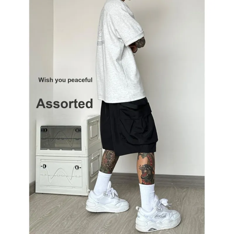 Caramella Cargo Shorts Unisex Black-5