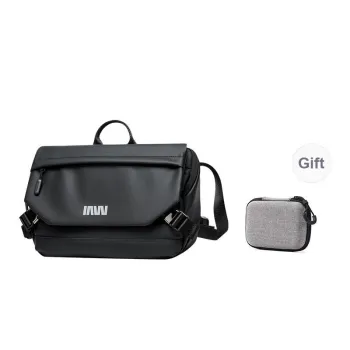 SEPTWOLVES Artificial Leather Sports University Student Travel Handbag Messenger Bag QPL Men's Black