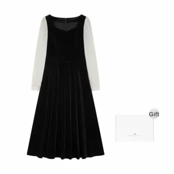Mo Han Yi Mei New Year Long Sleeved Dress Women's Black