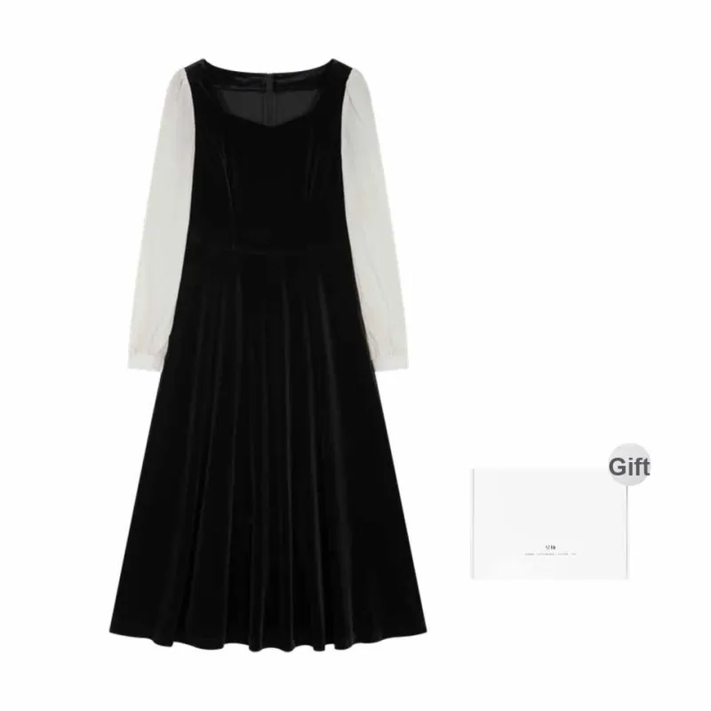 Mo Han Yi Mei New Year Long Sleeved Dress Women's Black-0