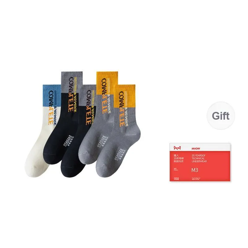 MIIOW Trend Party Series Mid Calf Socks Men's Shopping Bag Combo Set-7