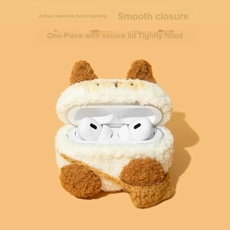 Sopi Compatibility With Apple AirPods 4/2/3/4th Generation/AirPods Pro/Pro 2 Plush Siamese Cat Headphone Cases-1