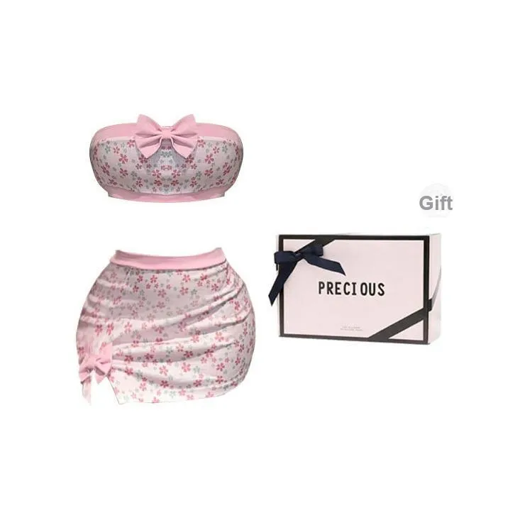 TLXT Pajama Set Women's Sweet Pink White