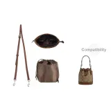 Brown Silver-Tone Buckle Adjustable 90-120cm Shoulder Strap+Liner Set