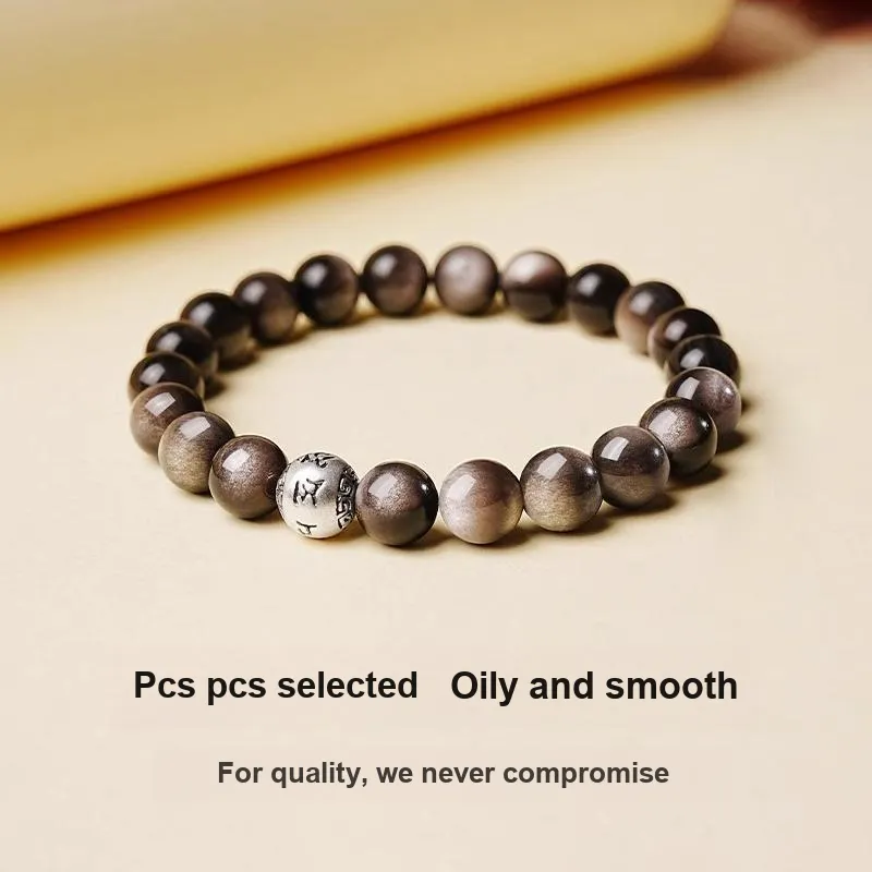 EADDA JEWELRY Natural Obsidian Bracelets Unisex-1