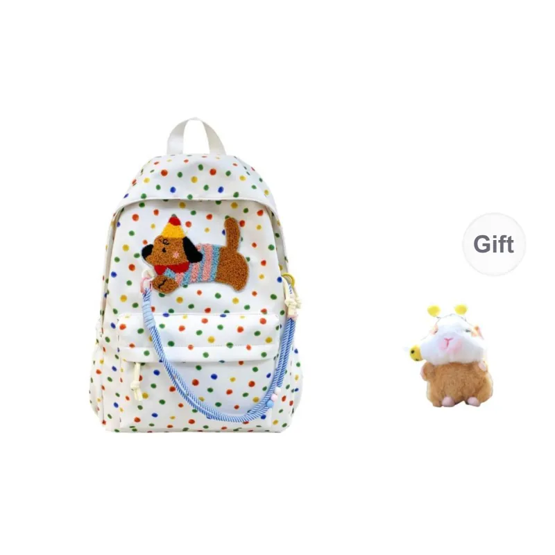 Yalu Nylon Backpack Unisex Beige/White/Coffee/Pink-22
