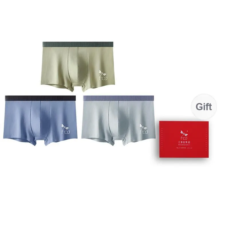 RED DRAGONFLY 100% Cotton Underpants Skin Friendly And Comfortable Men's 5 Pack Gift Box Set-14