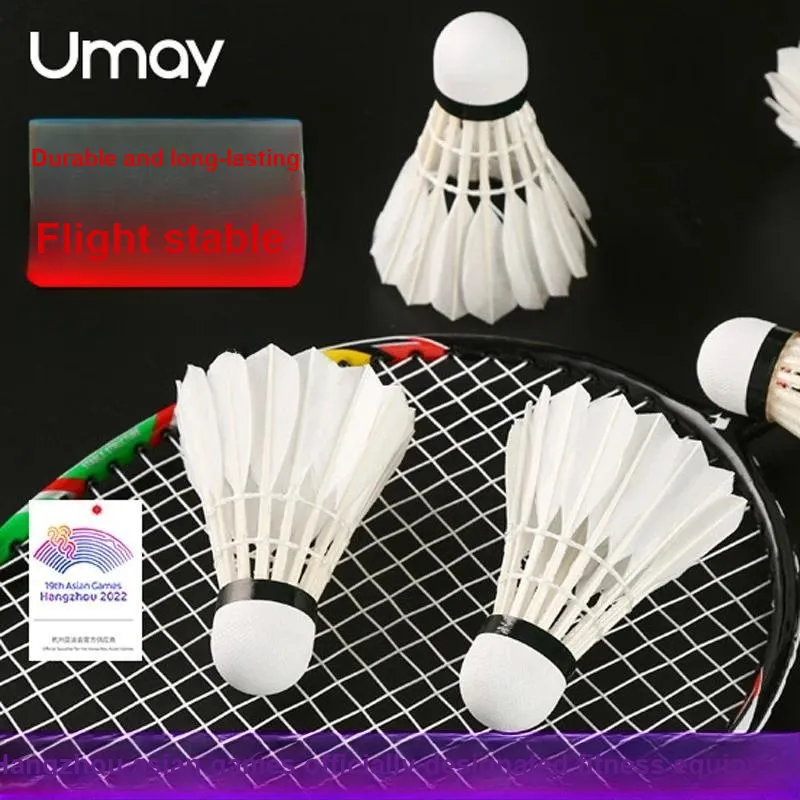Umay Duck Feather Shuttlecock 12 Pack Tai Duck Feather Match Ball Shuttlecocks-1