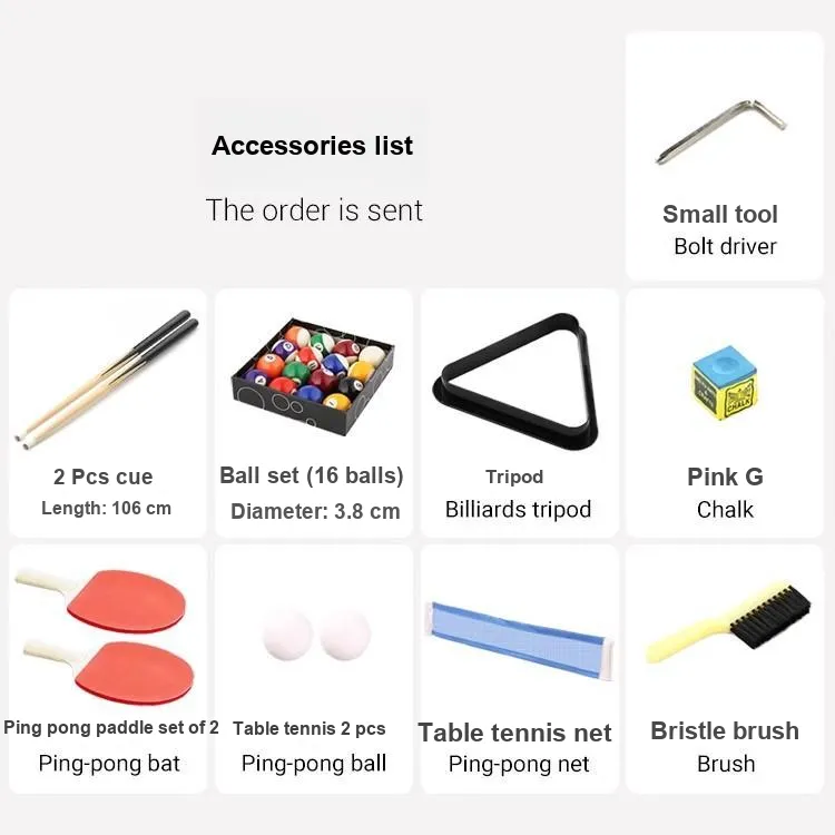 HUANGGUAN Foldable Pool Table, Indoor Billiard Toy, Small Billiard Indoor Table Board Games-6