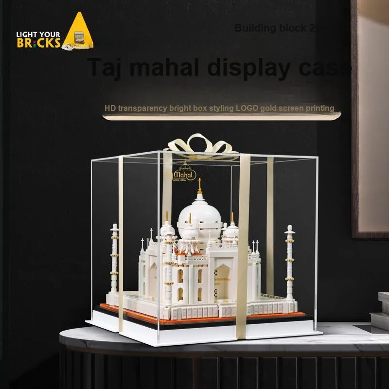 LIGHT YOUR BRICKS Lego 100th Anniversary 21056 Taj Mahal Display Case Model Accessories-1