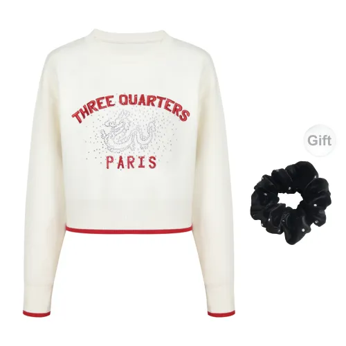 Three Quarters Sweatshirts Women's White