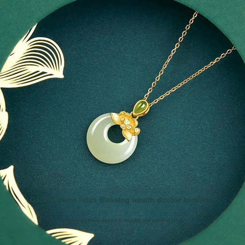 Zhou Jifeng Hetian Jade Necklaces Pale Greenish White Jade Women's-3