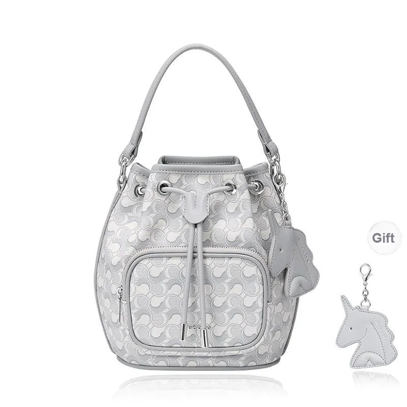 NUCELLE Artificial Leather Bucket Bag, Underarm Shoulder Bag, Crossbody Bag, Handbag Trumpets Women's Multicolor-16