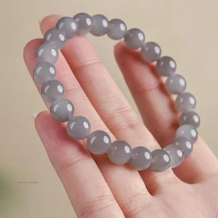 Lingxiang Yurun Hetian Jade Bracelets Unisex Smoky Purple-3