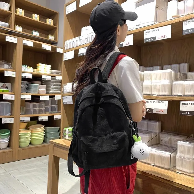 Single Warehouse Polyester Backpack Regular Women's White/Black/Pink/Khaki-12