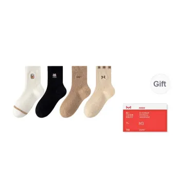 MIIOW Trend Party Series Mid Calf Socks Women's Shopping Bag 4 Pack