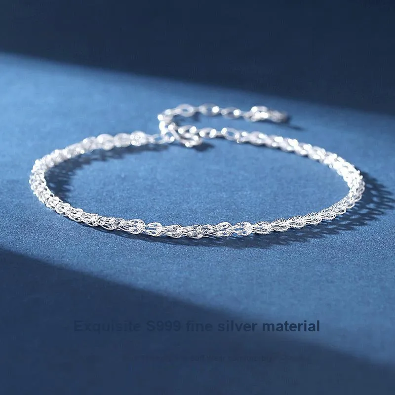 Fu Ru Ji 999 Fine Silver Anklets Women's-2