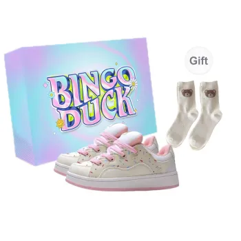 BINGO DUCK Slip Resistant Coverage Low Top Skateboard Shoes Women's Pink