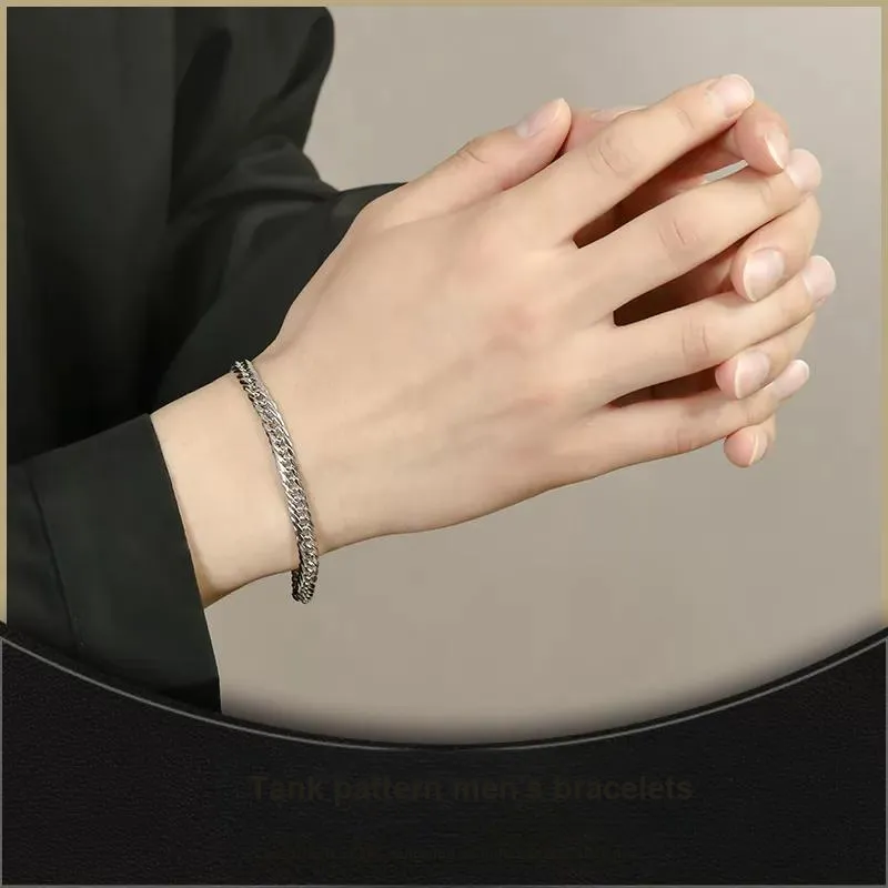 LAOYINJIANG S925 Silver Multi Size Silver Bracelet Men's-3