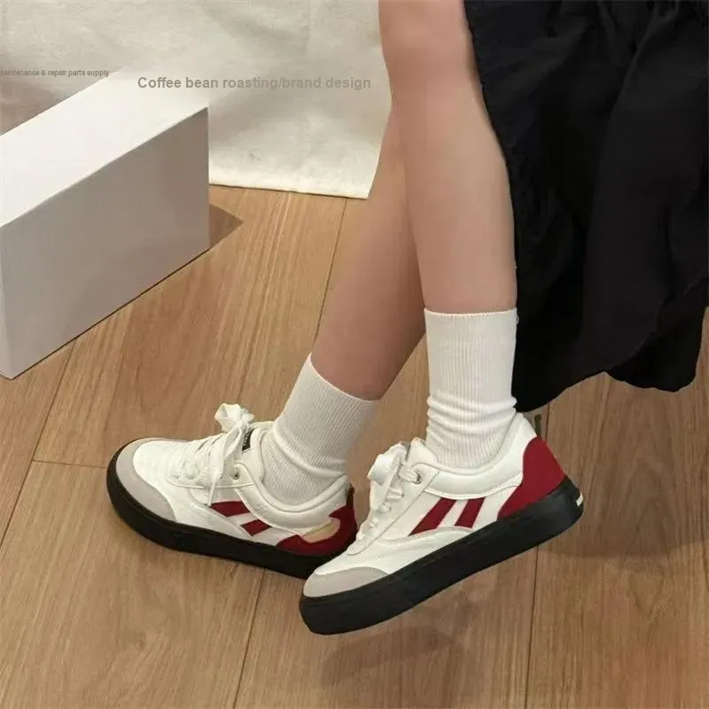 ABCYLM Low Top Skateboard Shoes Women's One Bite Apple-4