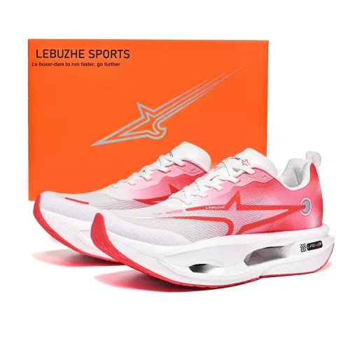 LEBUZHE Детская беговая обувь Низкий топ Малиновый Пламя Ограниченная серия Унисекс