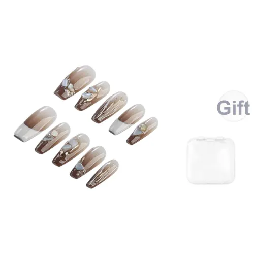 Song Biography Французский Мягкий Стиль Maillard Коричневый Осветляющий False Nail Средний LADDER 25 мм